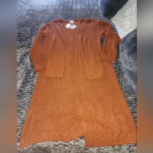 NWT rust orange midi cardigan